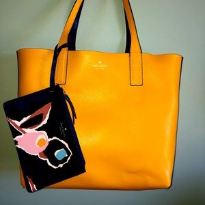 Kate Spade reversible tote with matching pouch